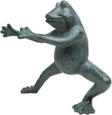 Ebros Gift Verdi Green Aluminum Metal Whimsical Tai Chi Kung Fu Frog Garden Statue Zen Feng Shui Martial Arts Frogs Home Garden Patio Pool Decorative Sculpture (Horse Stance)