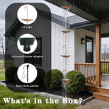 8.5FT Rain Chains with 10 Umbrella Rain Chain Cups, Rain Catcher for Gutters, Decorative Copper Rainwater Diverter Rain Chimes for Garden Decor, Replacement for Outside Gutter Downspouts in Spring