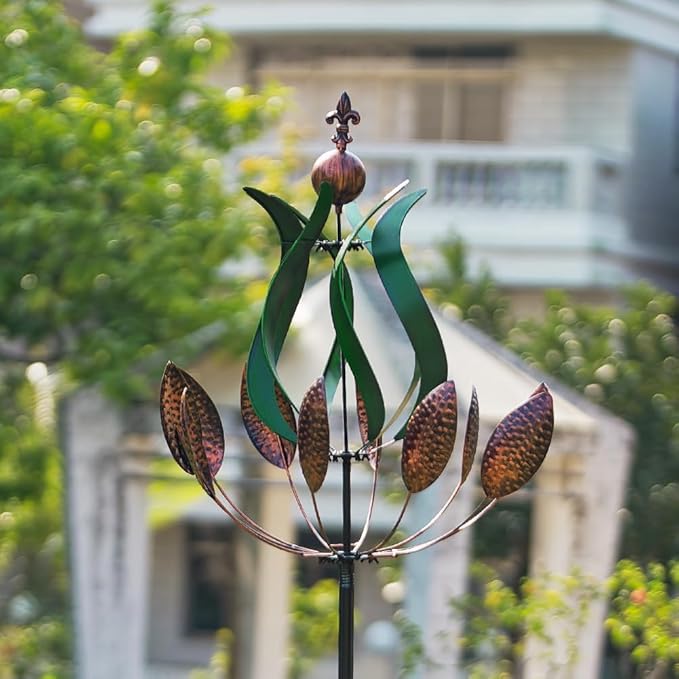 DREAMYSOUL Large Wind Spinner Outdoor, 92.5" Metal Tulip Wind Mills, 360 Degrees Rotating Kinetic Wind Sculptures & Spinners for Home Lawn Backyard Patio Garden Decor Yard Art