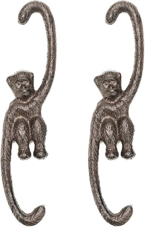 Sungmor Cast Iron Plant Hangers, 2PC Monkey Hooks, 7.9 Inch Large S Planter Hanger, Ceiling Extender Hooks for Hanging Plants, Flower Basket, Plant Pot, Macrame Plant Holder, Lantern, Windchime