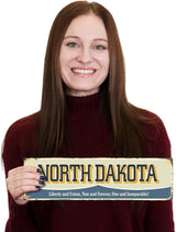 SmartSign 4 x 14 inch North Dakota State Vintage Metal Sign “Liberty And Union”, 40 mil Rustproof Aluminum with Clear Overcoat, Retro Wall Décor, Multicolor, Made in USA