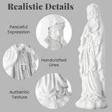 EROMMY 30.7 Inch Virgin Mary Praying Statue Outdoor Garden Religious Sculpture Magnesium Oxide Mary Statue for Yard Patio Lawn Home Entryway Hallway Decor (White)
