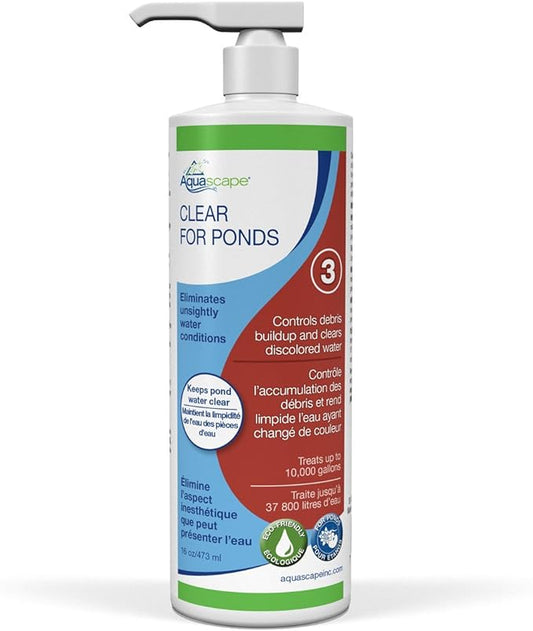Aquascape Clear Water Treatment for Koi and Fish Ponds, Blend of Clarifiers to Clear Cloudy or Discolored Water and Reduce Debris | 4 (16-Ounces)