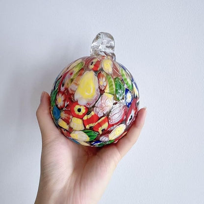 Yao Yuan 4 Inch Garden Hanging Gazing Ball Hand-Blown Glass for Hanging Gardens Window Outdoor Gazing Ball Witch Balls Glass Ornament (Multicolor)