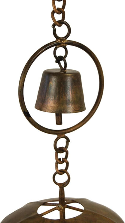 Ancient Graffiti Umbrella & Bell Rain Chains, Copper Colored, Pack of 2