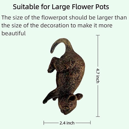 Plant Decorations for Pots, Fairy Garden Accessories, Flower Pot Decorations,Garden Sculptures & Statues, Can Also be Used As Outdoor Statues (Rat)