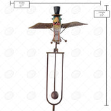 Red Carpet Studios Garden Stake Yard Art Metal and Glass Balance Rocker with Stake, 20-Inches, Flying Bluebird in Hat
