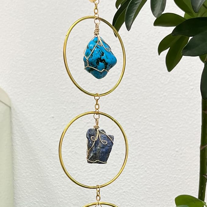 Healing Crystal Energy Wind Chime, Crystals Decor, Meditation Home Decoration, Gem Wall Decoration, Birthday Gift, Colorful Sunshine Catcher