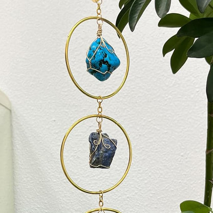 Healing Crystal Energy Wind Chime, Crystals Decor, Meditation Home Decoration, Gem Wall Decoration, Birthday Gift, Colorful Sunshine Catcher