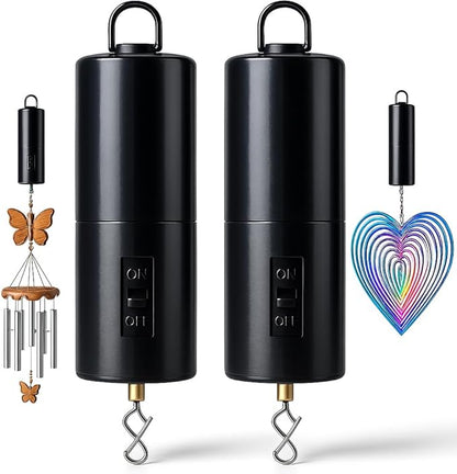 2 Pack Wind Spinner Motor Hanging Display Motor Battery Operated 24 RPM Rotating Motor Multi-Purposes for Wind Spinner Mobile Yard Decor Hanging Ornament Outdoor Sculptures-Medium Speed (2 Pcs Black)