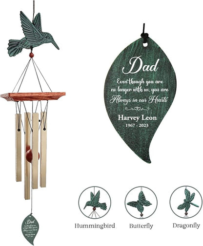 ASTARIN Memorial Custom Wind Chimes for Loss of Loved One, Wind Chimes for Patio Yard Decor, 24'' (Condolences-9)