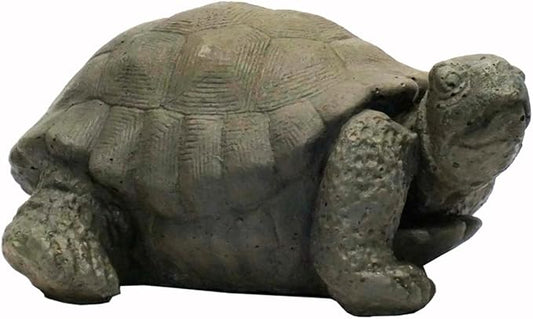 Large Snapping Turtle Concrete Statue, 5" Tall, Aged Pine Color