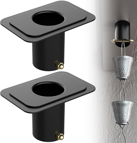 2 Pack Rain Chain Adapter for Gutter Rain Chain for Outside Metal Rain Chain Adapter with Bolt Rain Chain Gutter for Outside Gutter Downspout