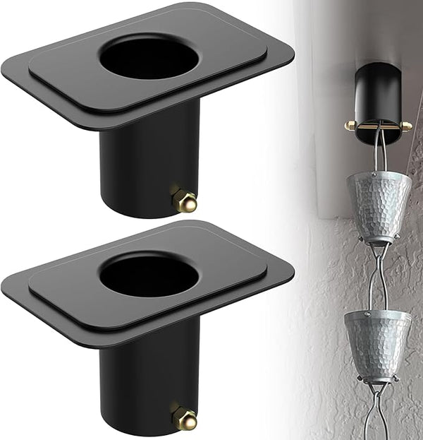 2 Pack Rain Chain Adapter for Gutter Rain Chain for Outside Metal Rain Chain Adapter with Bolt Rain Chain Gutter for Outside Gutter Downspout