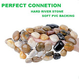 Garden Stepping Stones Outdoor Round River Stone Decorative Nature River Rocks for Landscaping Outside Walkway Patio Yard Garden Pathway (9in 6pcs Pack)