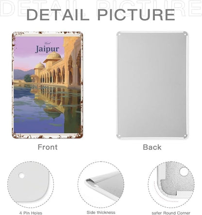 Patio Wall Decor Travel Jaipur 6 Retro Signs Metal Vintage Metal Decorative Wall Art With Funny And Inspirational Life Quotes For Home,Office,Yard,Kitchen,Bedroom And Cafe 8X12inch