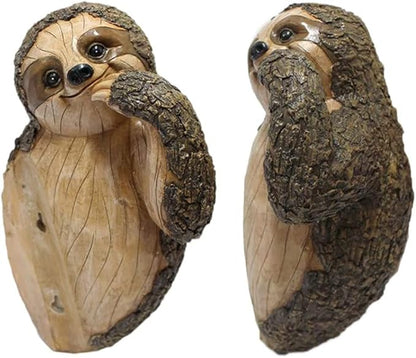 Sloth Tree Hugger, Spring Outdoor Decorations, Resin Garden Sculpture Ornament, Tree Peeker Statue, Easter Garden decor Sloth Gift for Housewarming, Handmade with Details, Durable & Waterproof