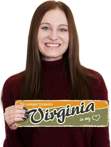 SmartSign 4 x 14 inch Virginia State Vintage Metal Sign “In My Heart”, 40 mil Rustproof Aluminum with Clear Overcoat, Retro Wall Décor, Multicolor, Made in USA