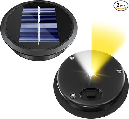 2 Pack Solar Light Replacement Tops(3.34 Inch Top, 2.83 Inch Bottom), Waterproof Replacement Solar Lantern Parts for Outdoor Hanging Lanterns DIY Table Lights Garden Patio Decor