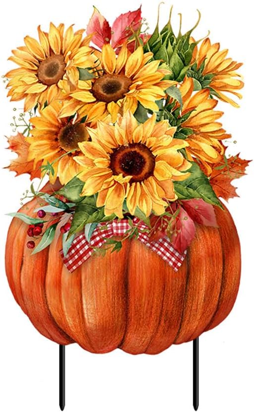 Briarwood Lane Sunflowers in Pumpkins Metal Art