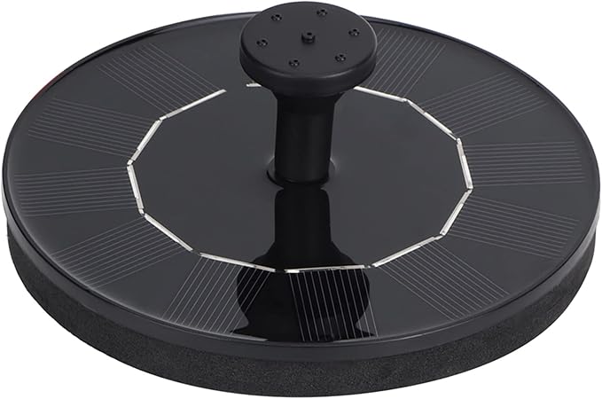 Solar Water Feature Floating Fountain Pump, 3S Fast Start Solar Powered Bird Bath Water Pump with Multiple Nozzles, 1.0W 13cm Compact Aerator for Garden Pond Fish Aquarium Pool