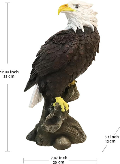 Bald Eagle Garden Statues, Outdoor Resin Sculptures, Christmas Animal Decor for Patio Porch Yard, Home Garden Desk Office Decor Art Figurine Ornament