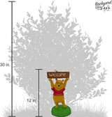Winnie The Pooh with Welcome Sign Everyday Outdoor Garden Statue, 12 Inches Tall, Officially Licensed Disney Product