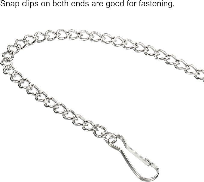 MECCANIXITY Hanging Chain with Snap Clips 9.84 Inch Garden Plant Hangers for Signboard Chalkboard Basket Lantern Wind Chime, Stainless Steel Pack of 4