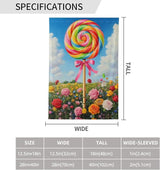 Colorful Lollipop Garden Garden Flag Double Sided Flags For Room Outside Yard Flag Outdoor Banner Wall Art Hanging 28"X40"