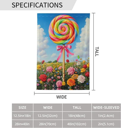 Colorful Lollipop Garden Garden Flag Double Sided Flags For Room Outside Yard Flag Outdoor Banner Wall Art Hanging 28"X40"