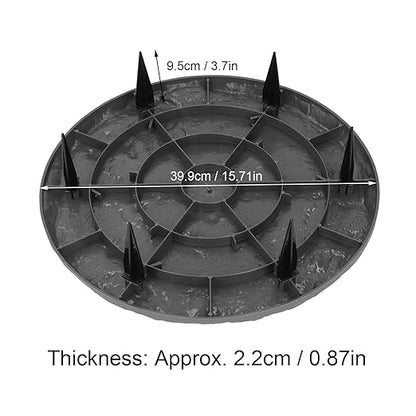 Outdoor Stepping Stones Garden Pathway Stones Landscape Stones 15.71in Round Polypropylene Resin with 6 Ground Stakes for Lawn Decor Walkway (Grey)