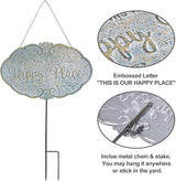 All Chic Outdoor Garden Signs Decorative Yard Sign Stakes Metal Hanging Sign Rustic Outdoor Decor 26.4" x 15.8" Includes Stakes and Hanging Chain