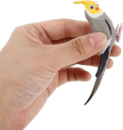 Totority Realistic Cockatiel Ornament 3.74In Solid Bird Figurine Lifelike Parrot Model for Home Office Outdoor Decor Wildlife Sculpture