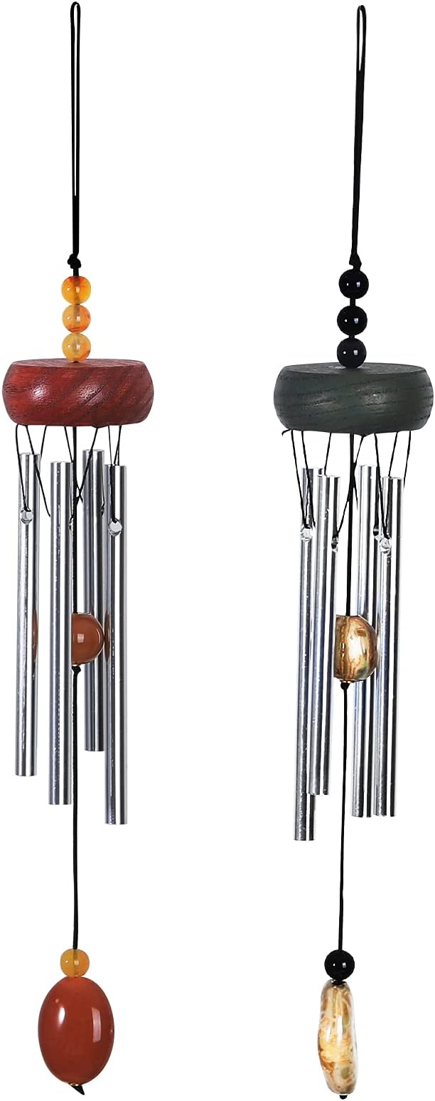 Dayard Wind Chimes Rings, 2 Pack Metal Wind Chimes Small Size for Car, Nature’s Melody Outdoor Indoor Décor