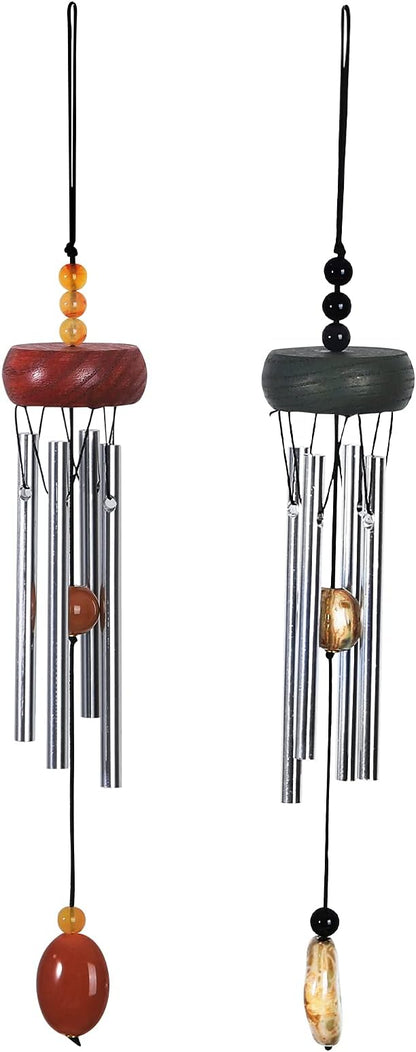 Dayard Wind Chimes Rings, 2 Pack Metal Wind Chimes Small Size for Car, Nature’s Melody Outdoor Indoor Décor
