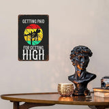 Vintage Tin Signs Getg Paid for Getg High Power Linemen Linemans Retro Metal Wall Decor for Home,Garden & Patio Inspirational Quotes & Funny Life Posters 8x12IN