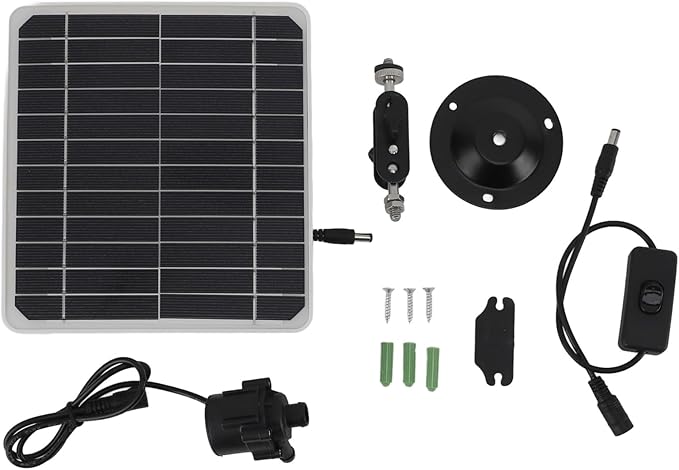 50W Solar Water Pump Kit with Battery Backup, 800L/H Solar Powered Fountain Pump for Bird Bath, Fish Tank, Small Pond & Garden Irrigation Outdoor Water Feature Kit with Adjustable Flow Switch