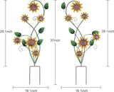 YEAHOME Garden Decor for Outside, 2 Pack 37“ Metal Sunflowers Garden Stakes, Spring Wall Decor, Yellow Look & Personalities Flowers Yard Art for Outdoor Lawn Backyard Porch Patio Home Decorations