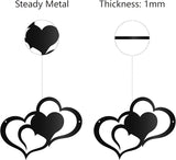 CREATCABIN Love Heart Wall Art Metal Hearts Wall Decoration Sign Ornament Wall Hanging Minimalist Sculpture Artwork for Valentine's Day Bedroom Living Room Decor Housewarming Gift Black 11.8 x 9 Inch