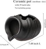 Outdoor Garden Fountain Spitter Pond Water Feature Pump DIY Ceramic Pot Decoration (7.4 inch Color 4)
