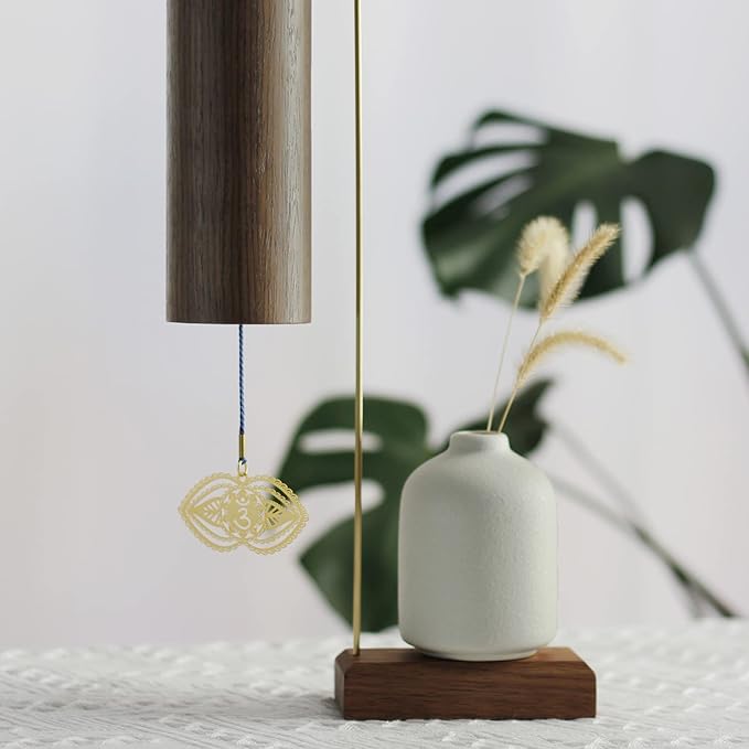 Chakra Chimes Natural Bamboo Wind Chimes Meditation Chord Windchime Wind Bell for Home Decoration Zen Mindfulness Third Eye Chakra