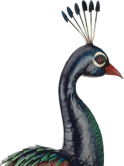 Regal Art & Gift Peacock Metal Statue – Indoor Outdoor Decorative Sculpture for Home & Garden Décor, Weather-Resistant Yard Art Figure for Patio, Lawn, Standing