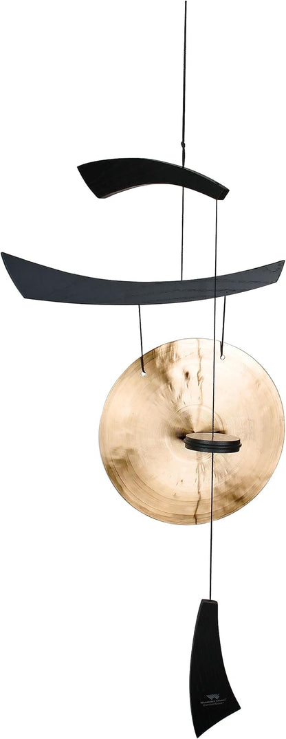 Woodstock Wind Chimes for Outside, Outdoor Decor, Patio and Garden Decor for Outside, Front Porch Decor Wind Gong Style Wind Chimes (34") Emperor Gong Medium Black Gifts (EGCB)