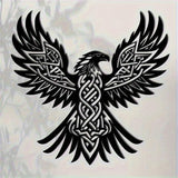 WPCJREU Totem Metal Wall Art, Eagle Feather Celtic Knot Iron Sculpture, Spiritual Tribal Decor for Living Room, Office & Patio