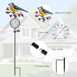 Hummingbird Outdoor Thermometer, 35" Tall No Battery Needed Outside Thermometer with Garden Stake, Indoor Wall Thermometer for Yard Patio Decor