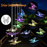 Solar Wind Chimes Outdoor Color Changing Lights,Solar Butterfly Gift for Women Mom Grandma,Waterproof Outdoor Solar Powered Lights for Garden Patio Yard Home Decor