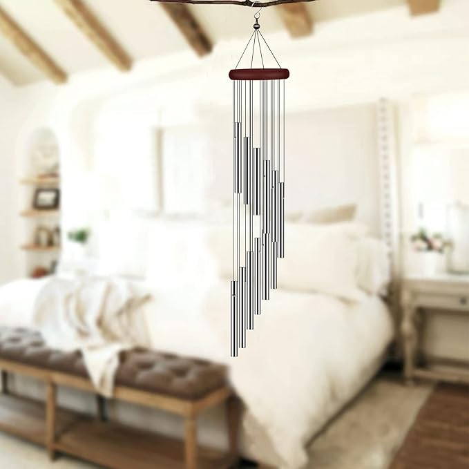 2 Pack Wind Chimes for Outside, Sympathy Wind Chimes Outdoor Clearance with 12 Aluminum Alloy Tubes and Hook, Memorial Wind Chime Gift Decoration for Home, Patio, Garden, Outdoor