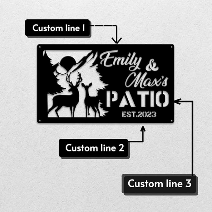 MeMate Personalized Metal Sign for Backyard, Custom Name Sign for Outside, Large Metal Housewarming Gift