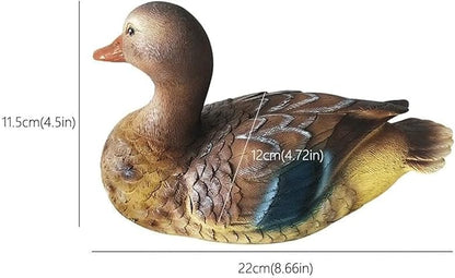 Garden Statues Pond Floating Duck Sculpture Creative Resin Duck Statue Realistic Duck Decoy for Fish Tank Garden Animal Cute Outdoor Yard Ornaments Decor