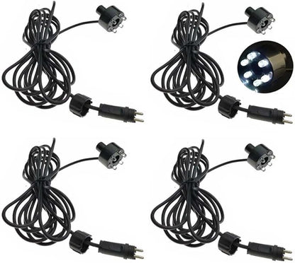Wholesale Fountain Submersible LED Light Fountain Ring (6-LED no AC Plug) for Garden, Square, Yard (White,4)